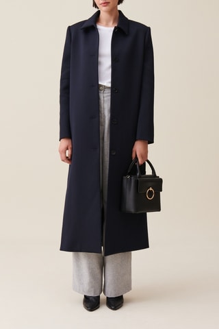 Wollen Jas - Marineblauw