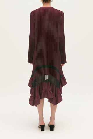Plisséjurk - Bordeauxrood