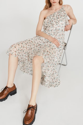 Asymmetrische Jurk Ecru