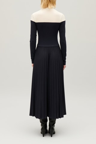 Trompe-l'oeil Jurk - Marineblauw