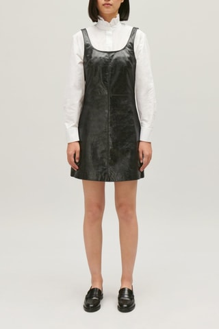 Rechte Leren Jurk - Zwart