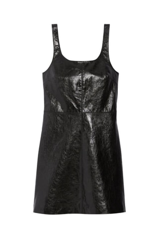 Rechte Leren Jurk - Zwart