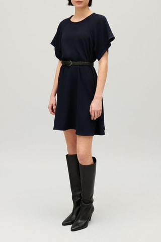 Trapezium Jurk - Marineblauw