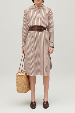 Rechte Jurk - Okergeel en Wit