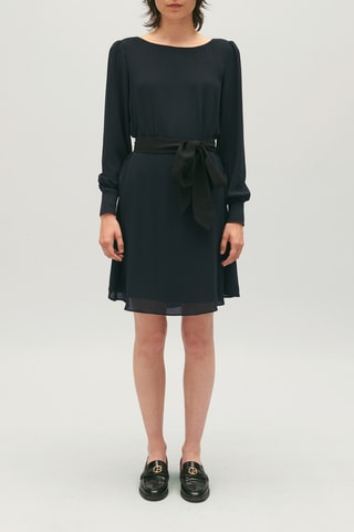 Jurk met Ruches - Marineblauw