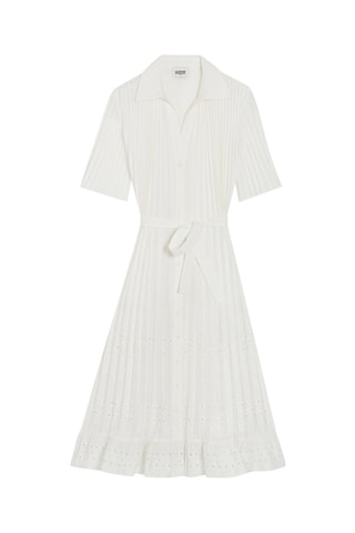 Halflange Geplooide Jurk Wit