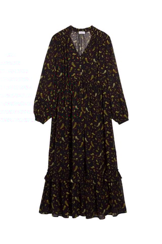 Lange Jurk Zwart en Mosterdgeel