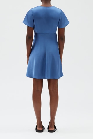 Gestrikte jurk - Blauw