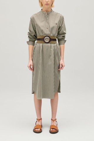 Rechte Jurk - Groen en Ecru