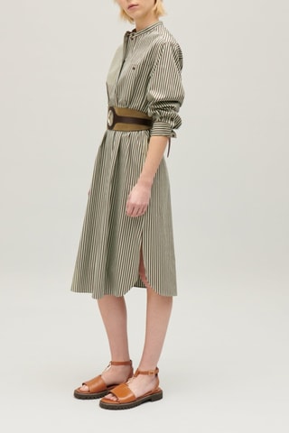 Rechte Jurk - Groen en Ecru