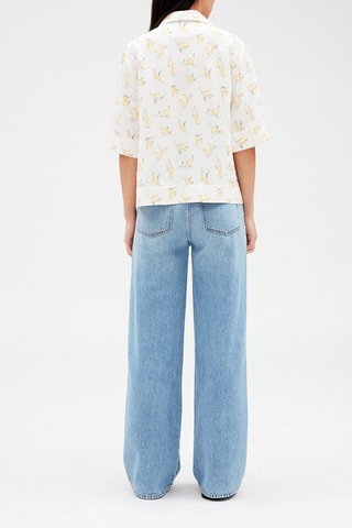 Linnen Blouse Wit en Geel