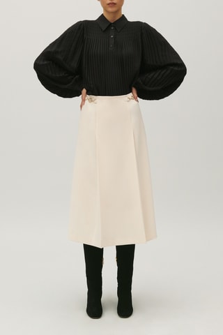 Geplooide Top - Zwart