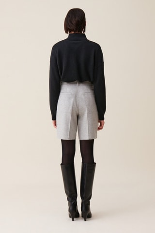 Wollen Short - Gemêleerd Lichtgrijs
