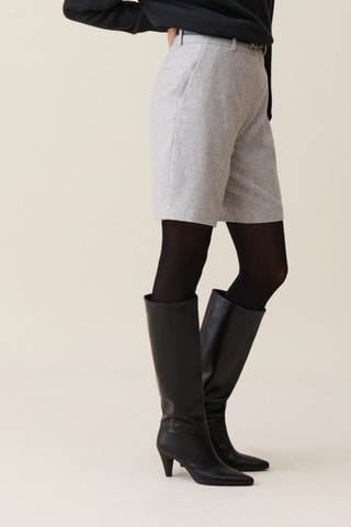 Wollen Short - Gemêleerd Lichtgrijs