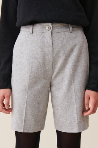Wollen Short - Gemêleerd Lichtgrijs