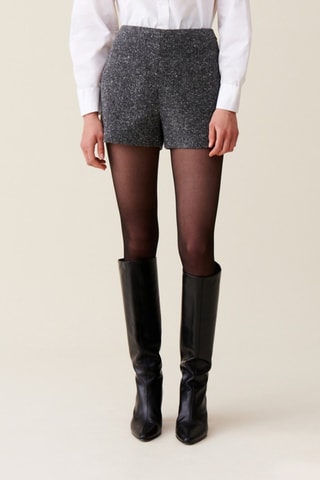 Wollen en Zijden Short - Gemêleerd Grijs