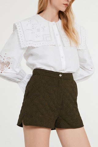 Short met Hoge Taille Kaki