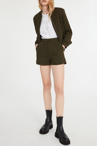 Short met Hoge Taille Kaki