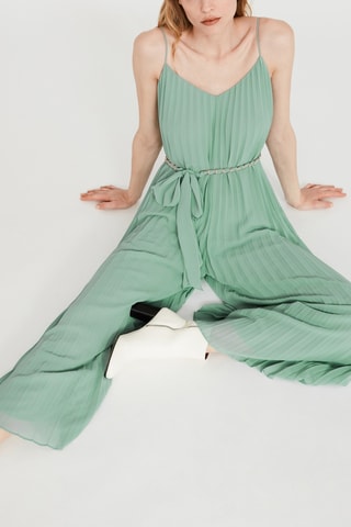 Geplooide Jumpsuit Zeegroen