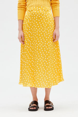 Halflange Zijden Rok Geel