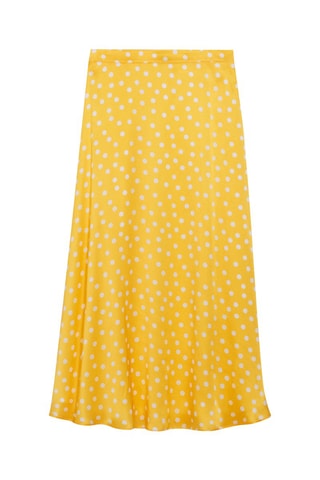 Halflange Zijden Rok Geel