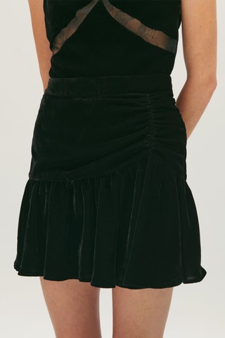 Velours Minirok - Zwart