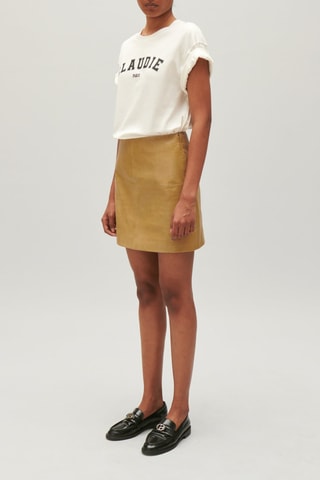 Leren Minirok Geel