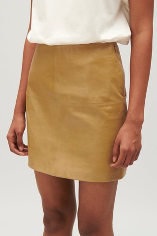 Leren Minirok Geel