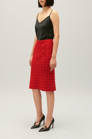 Rechte Wollen Rok - Rood