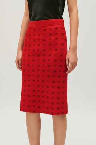 Rechte Wollen Rok - Rood