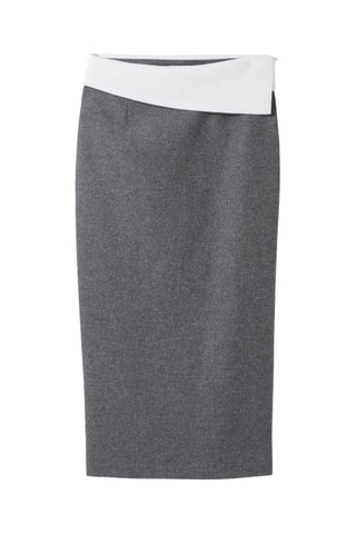 Rechte Wollen Rok - Donkergrijs