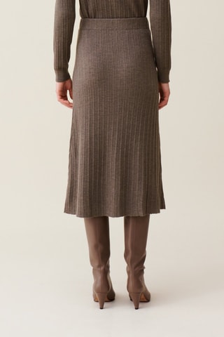 Wollen Trapezium Rok - Taupe
