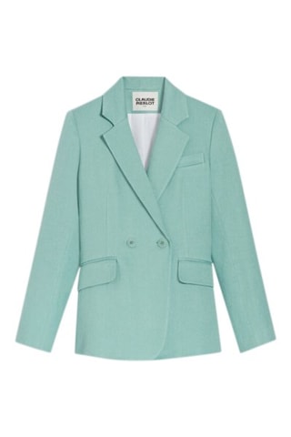 Linnen Blazer - Zeegroen