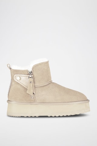 Bottines fourrées en nubuck Ozipcache - Beige