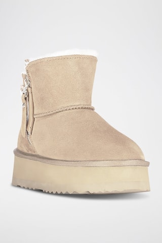 Bottines fourrées en nubuck Ozipcache - Beige