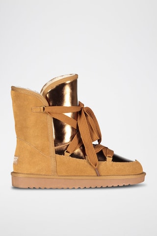 Bottines fourrées en cuir Omondor - Camel