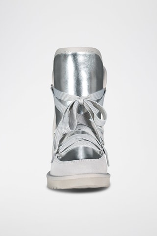 Bottines fourrées en cuir Omondor - Gris clair et argenté
