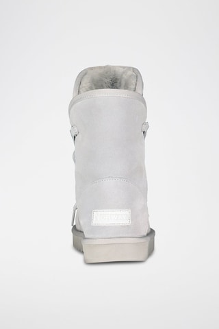 Bottines fourrées en cuir Omondor - Gris clair et argenté