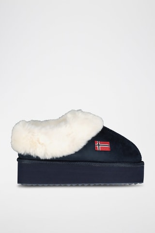 Low boots fourrés plateformes Oninkasi - Bleu marine