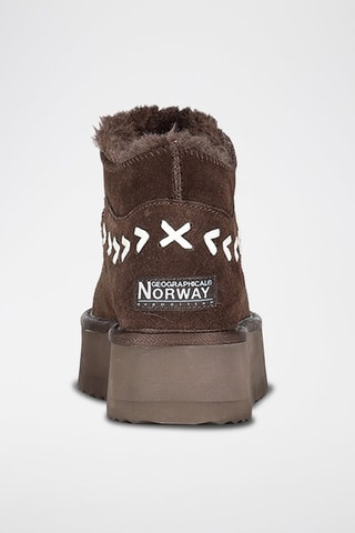 Bottines plateformes fourrées en nubuck Ofleche - Marron