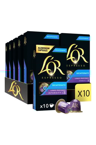 100 cápsulas - Café Espresso Lungo Profondo Decaffeinato - Intensidade 8 - 10 x 10 cápsulas