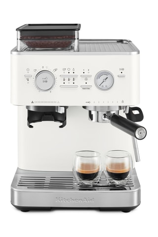 Machine à expresso semi-automatique avec broyeur à café - Blanc