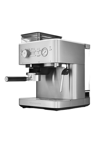 Machine à expresso semi-automatique avec broyeur à café - Argenté