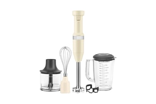 Mixeur plongeant, fouet, hachoir et bol mélangeur gradué - Crème