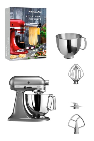 Robot pâtissier multifonctions Artisan + bol en acier inoxydable supplémentaire + livre "Pour tout cuisiner" - Argenté