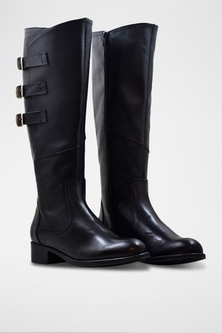 Bottes en croûte de cuir - Noir