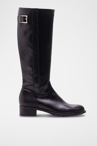 Bottes en croûte de cuir - Noir
