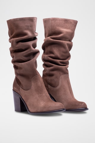Bottes en nubuck - Taupe