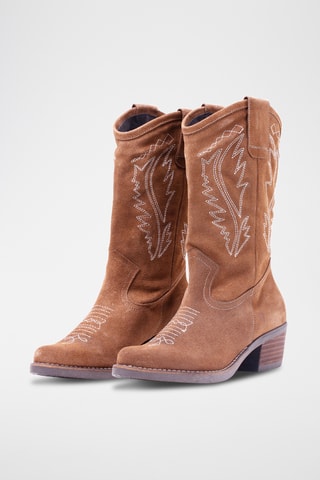 Bottines en nubuck - Marron clair