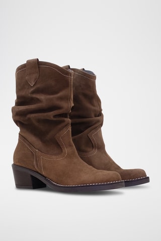 Bottines en nubuck - Marron